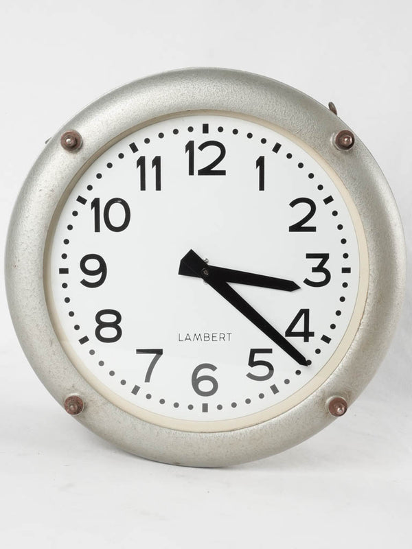 Vintage Lambert clock from a Factory - two sided 15"