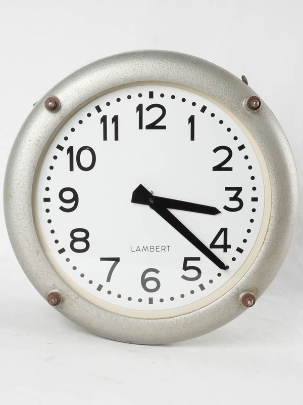 Antique aluminum cast factory clock
