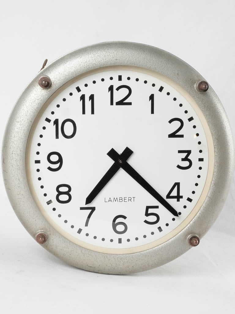 Vintage Lambert clock from a Factory - two sided 15"