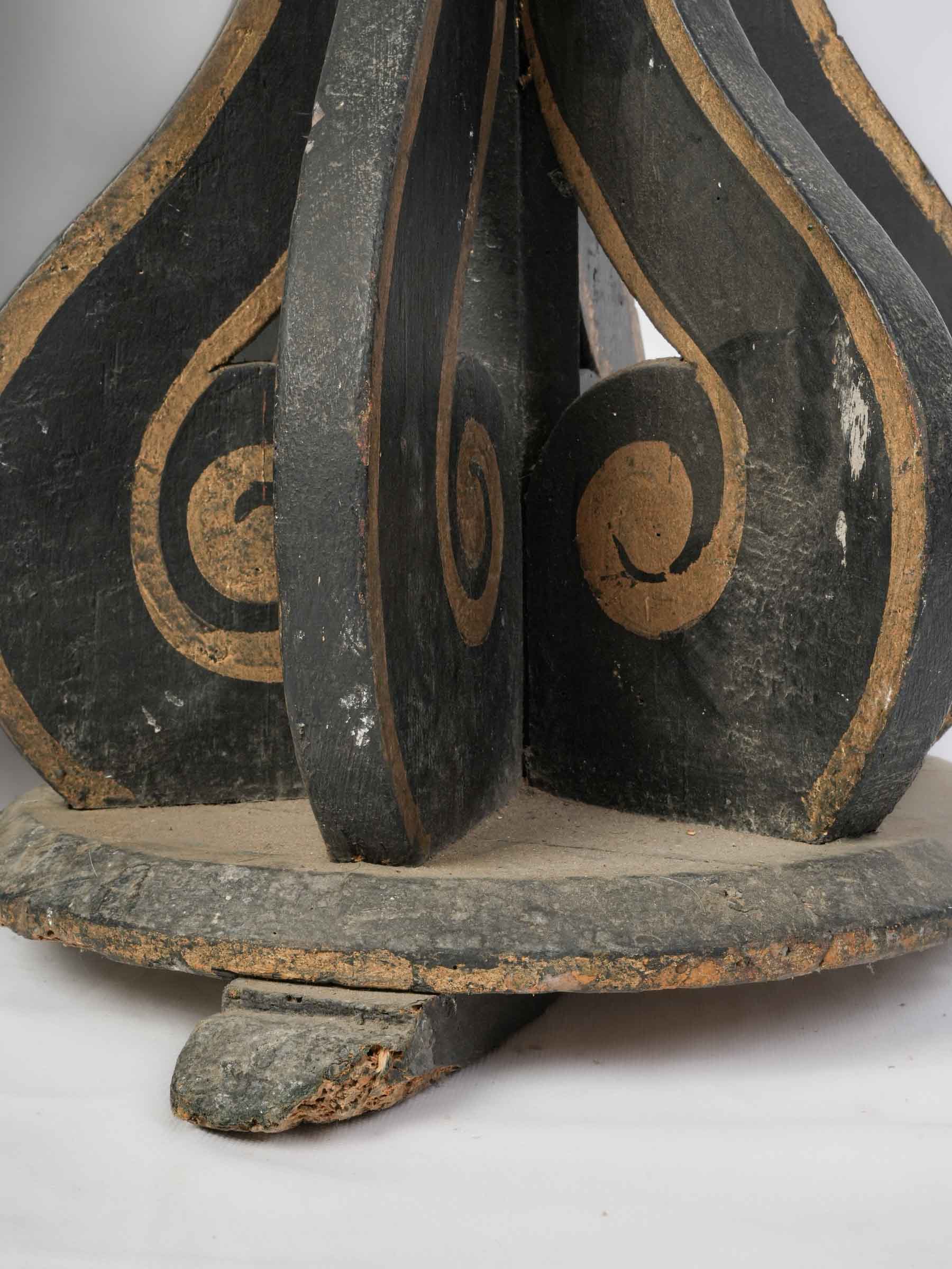 Ornate carved wooden Italian torchères  