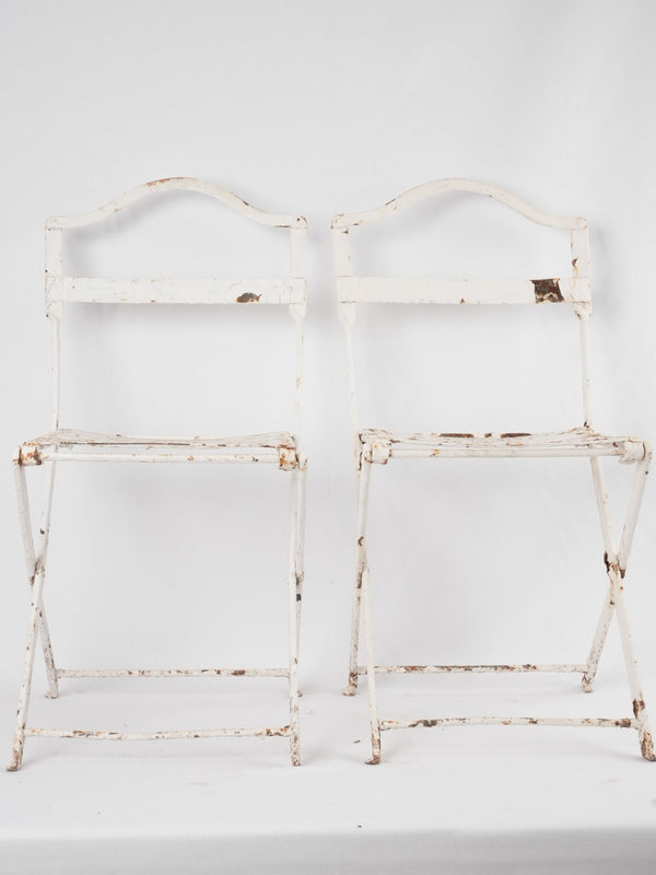 Set of four antique French folding garden chairs