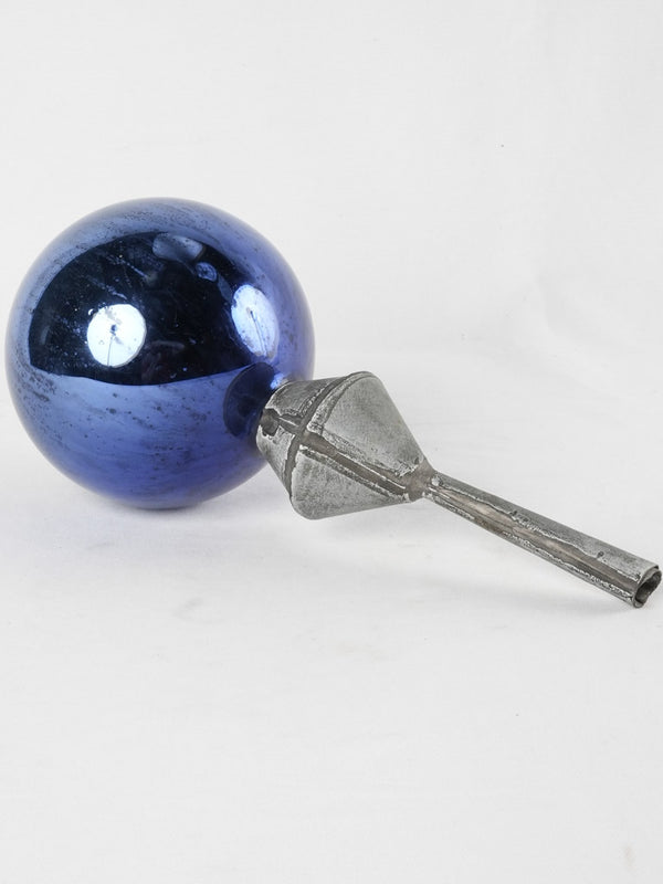 Antique blue mercury glass topper
