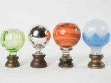 4 French glass balustrade balls or newel caps - 19th century