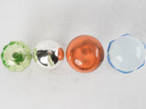 4 French glass balustrade balls or newel caps - 19th century