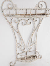 Wrought iron wall shelf w/ white patina 26¾"