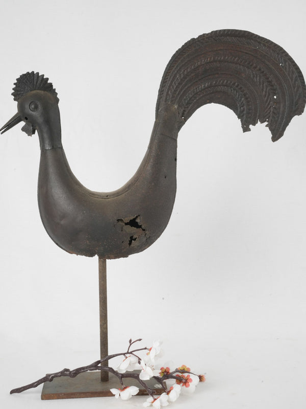 Antique black patina weathervane rooster