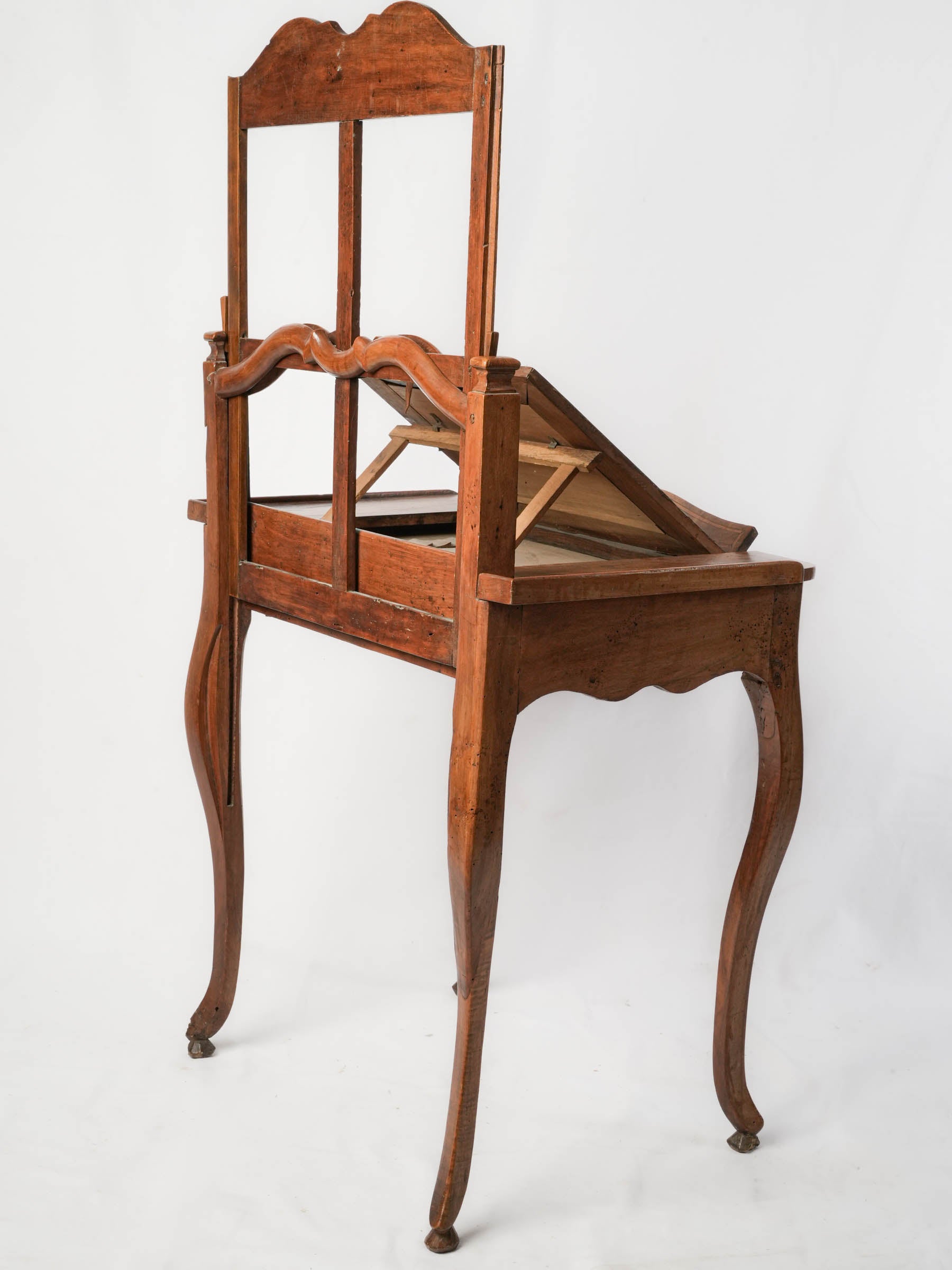 French Louis XV Walnut Table Liseuse w/ Adjustable Fire Screen - 27½"