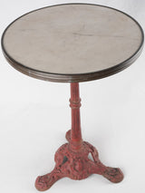 Red bistro table w/ marble top - 1940s