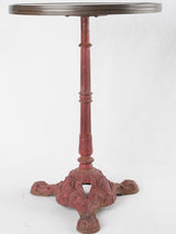 Red bistro table w/ marble top - 1940s