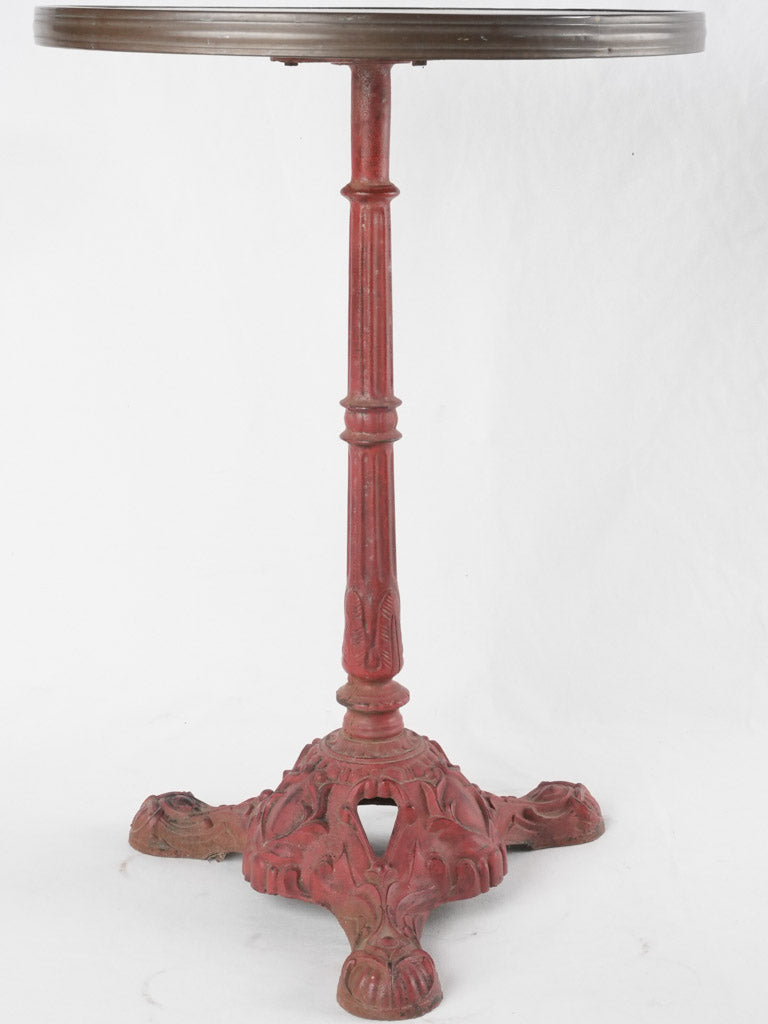 Red bistro table w/ marble top - 1940s