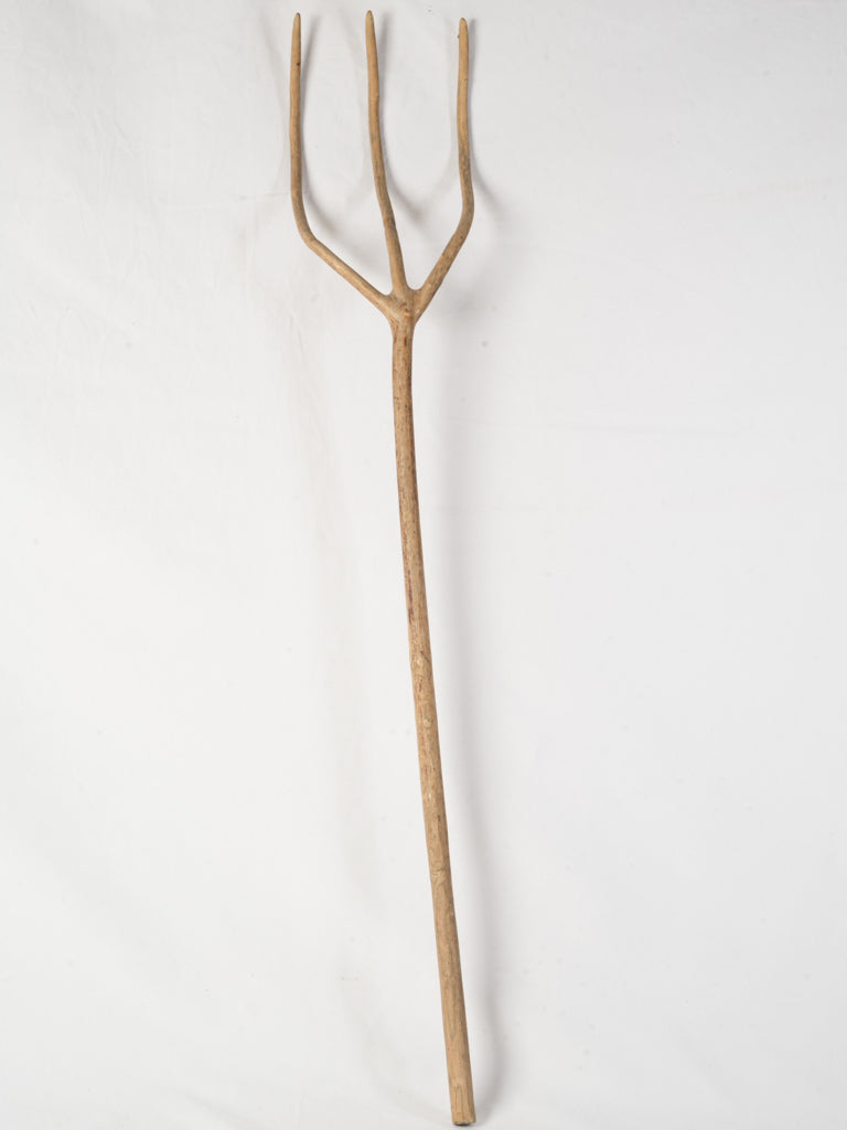 Antique hardwood pitchfork artifact