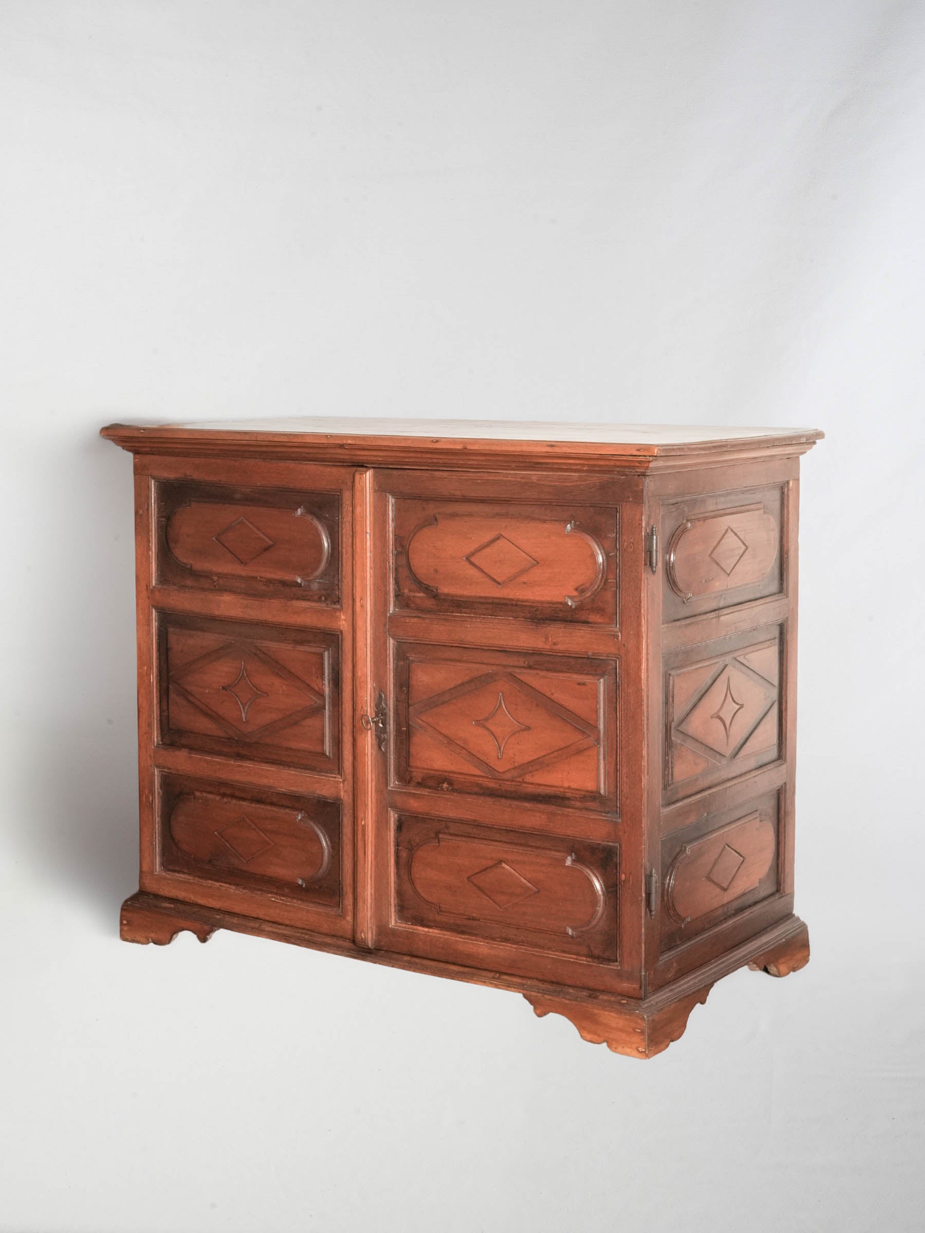 Superb Antique Genoese Carved Walnut Traveling Cabinet - 44" x 53¼" x 27¼"