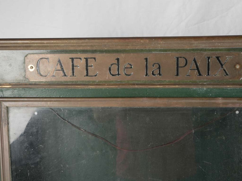 Menu vitrine - early 20th century - Café de la Paix 35" x 26¾"