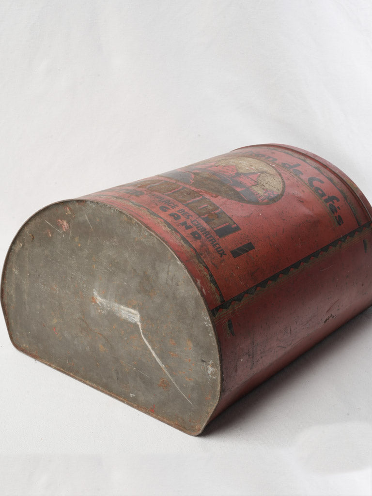 Hinged lid vintage coffee container