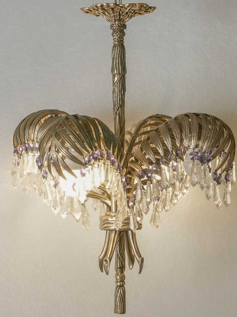 Palm leaf chandelier - early 20th century - 19" x 23¼"