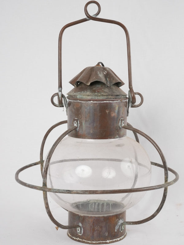 Antique glass-insert nautical lantern collectible