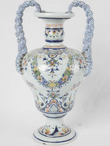 Ornate baluster-shaped Rouen vase