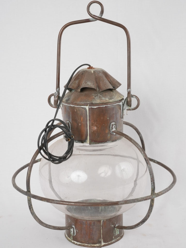 Vintage copper boat lantern 15¼"