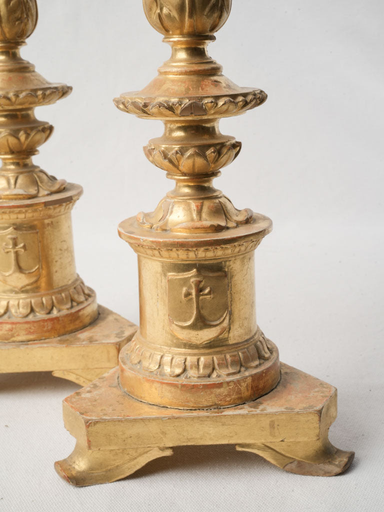 Luxurious gold acanthus candlesticks  