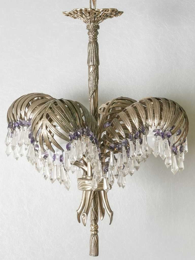 Palm leaf chandelier - early 20th century - 19" x 23¼"