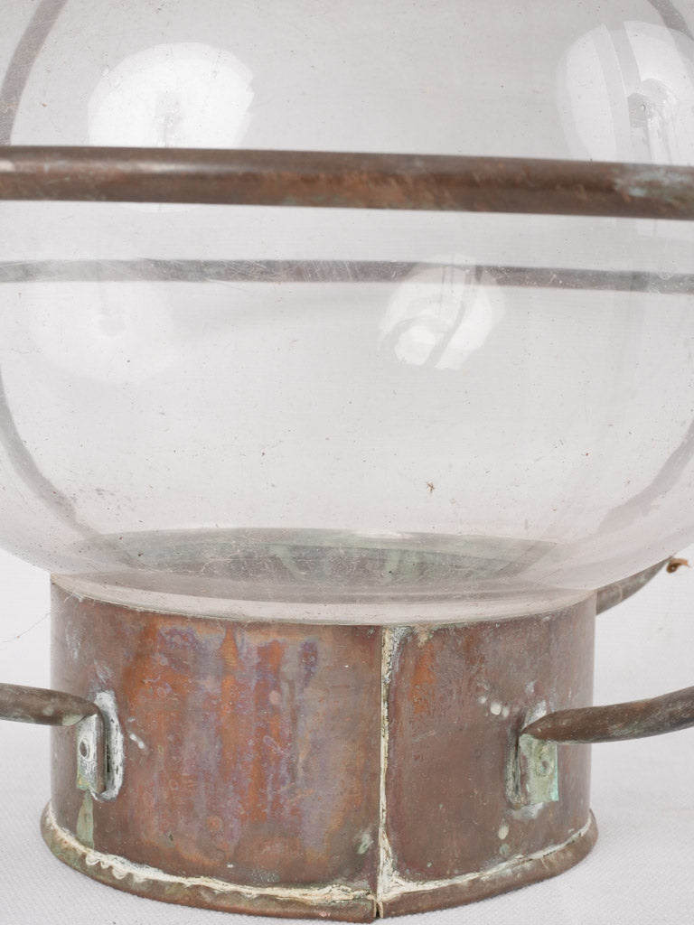 Vintage copper boat lantern 15¼"