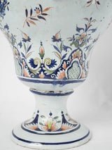 Restored Rouen pottery pedestal vase
