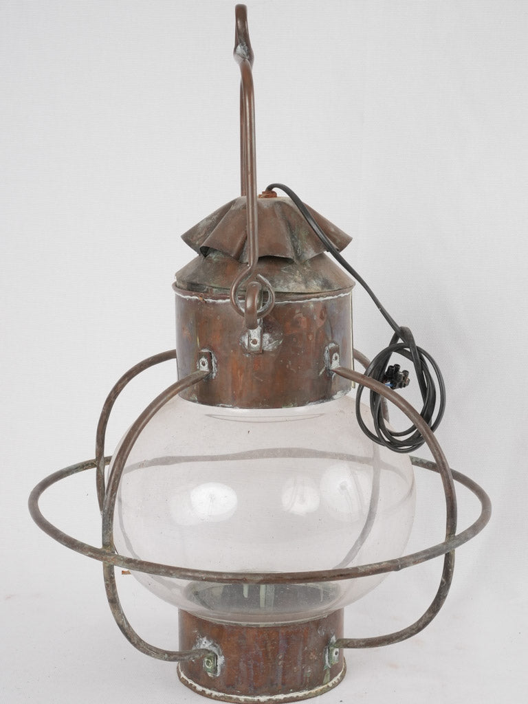 Vintage copper boat lantern 15¼"