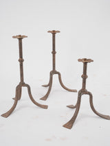Collection of 3 wrought iron lamp bases / candlesticks 11½"