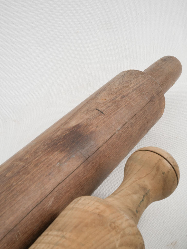 Aged natural wood pastry roller