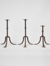 Collection of 3 wrought iron lamp bases / candlesticks 11½"