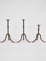 Collection of 3 wrought iron lamp bases / candlesticks 11½"
