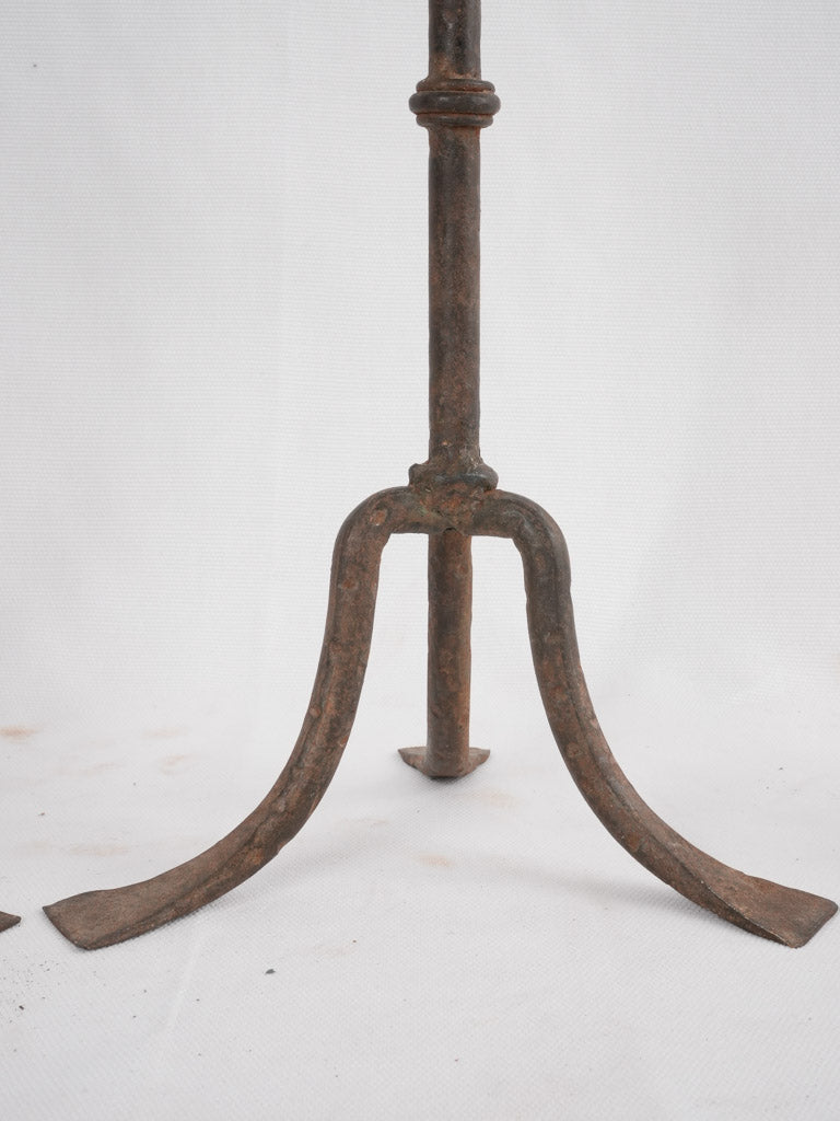 Collection of 3 wrought iron lamp bases / candlesticks 11½"