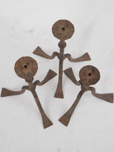 Collection of 3 wrought iron lamp bases / candlesticks 11½"