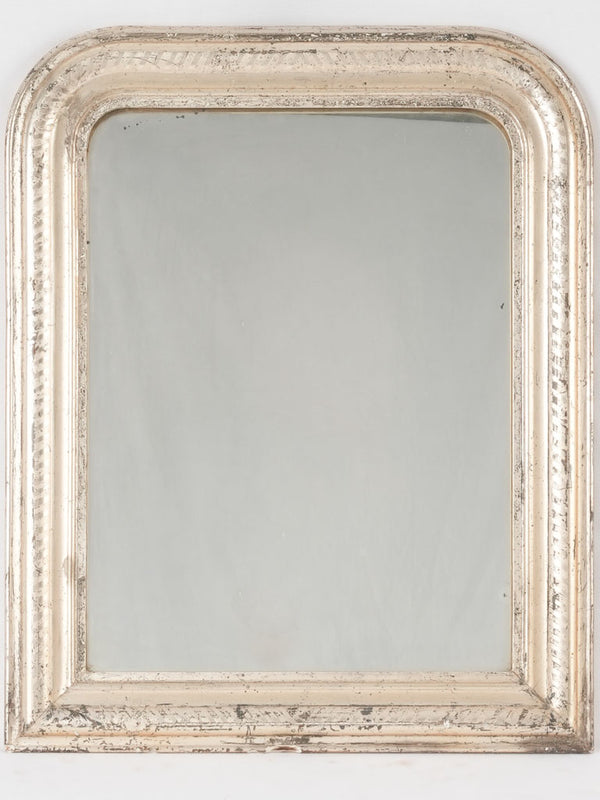 Silver leaf Louis Philippe mirror w/ diagonal lines 25¼" x  20½"