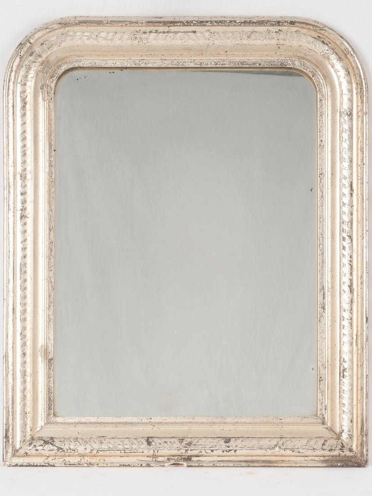 Silver leaf Louis Philippe mirror w/ diagonal lines 25¼" x  20½"