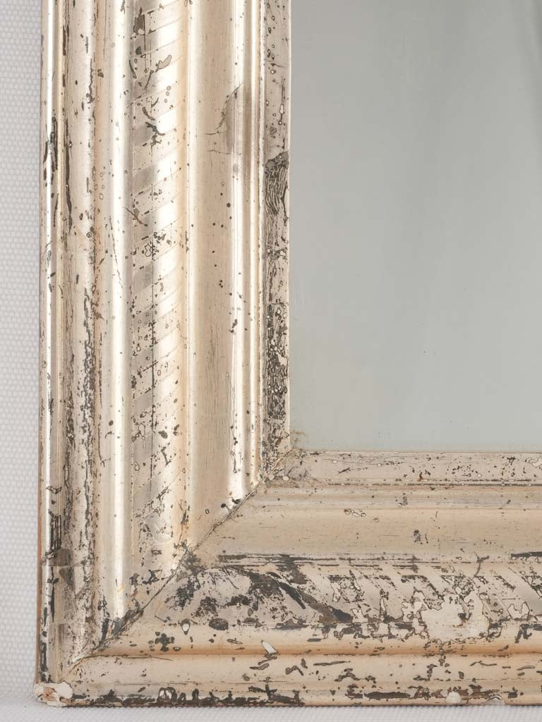 Silver leaf Louis Philippe mirror w/ diagonal lines 25¼" x  20½"