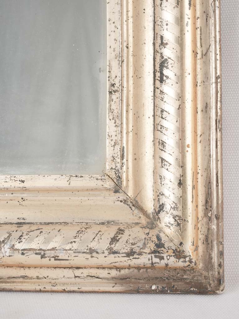 Silver leaf Louis Philippe mirror w/ diagonal lines 25¼" x  20½"
