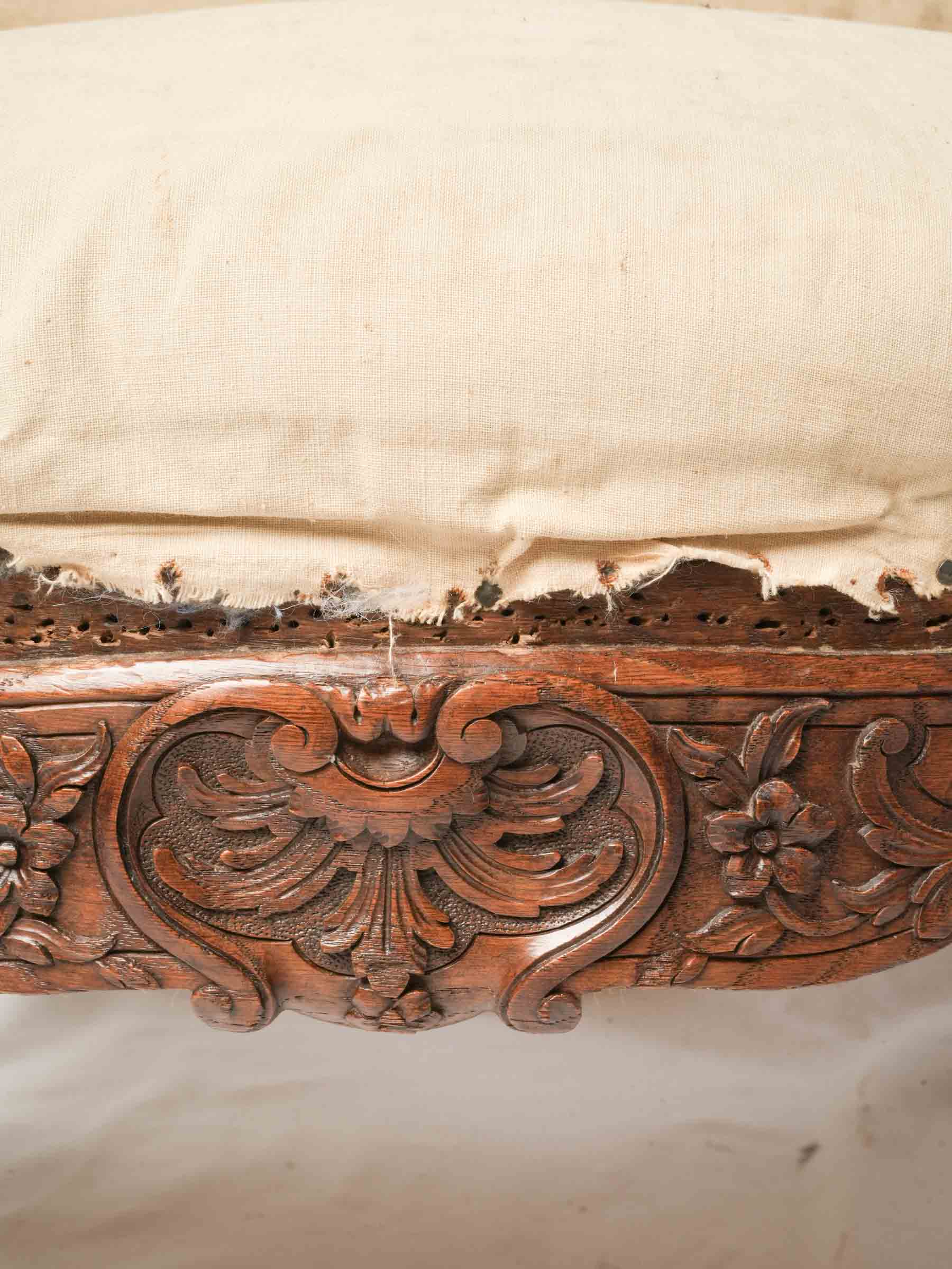 Pair of Large French Régence-Style Carved Walnut Armchairs, Late 19th Century - 41¼" x 29½"