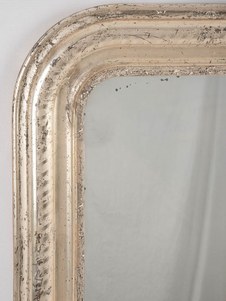 Silver leaf Louis Philippe mirror w/ diagonal lines 25¼" x  20½"