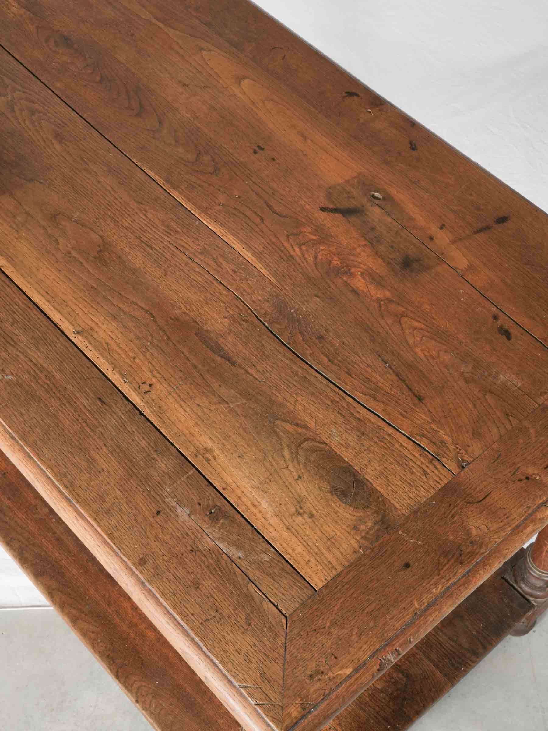 Decorative warmly-toned oak console  