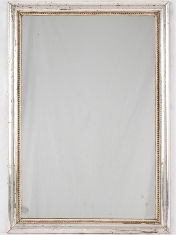 French 19th century silver leaf bistro mirror 31½" x  22"