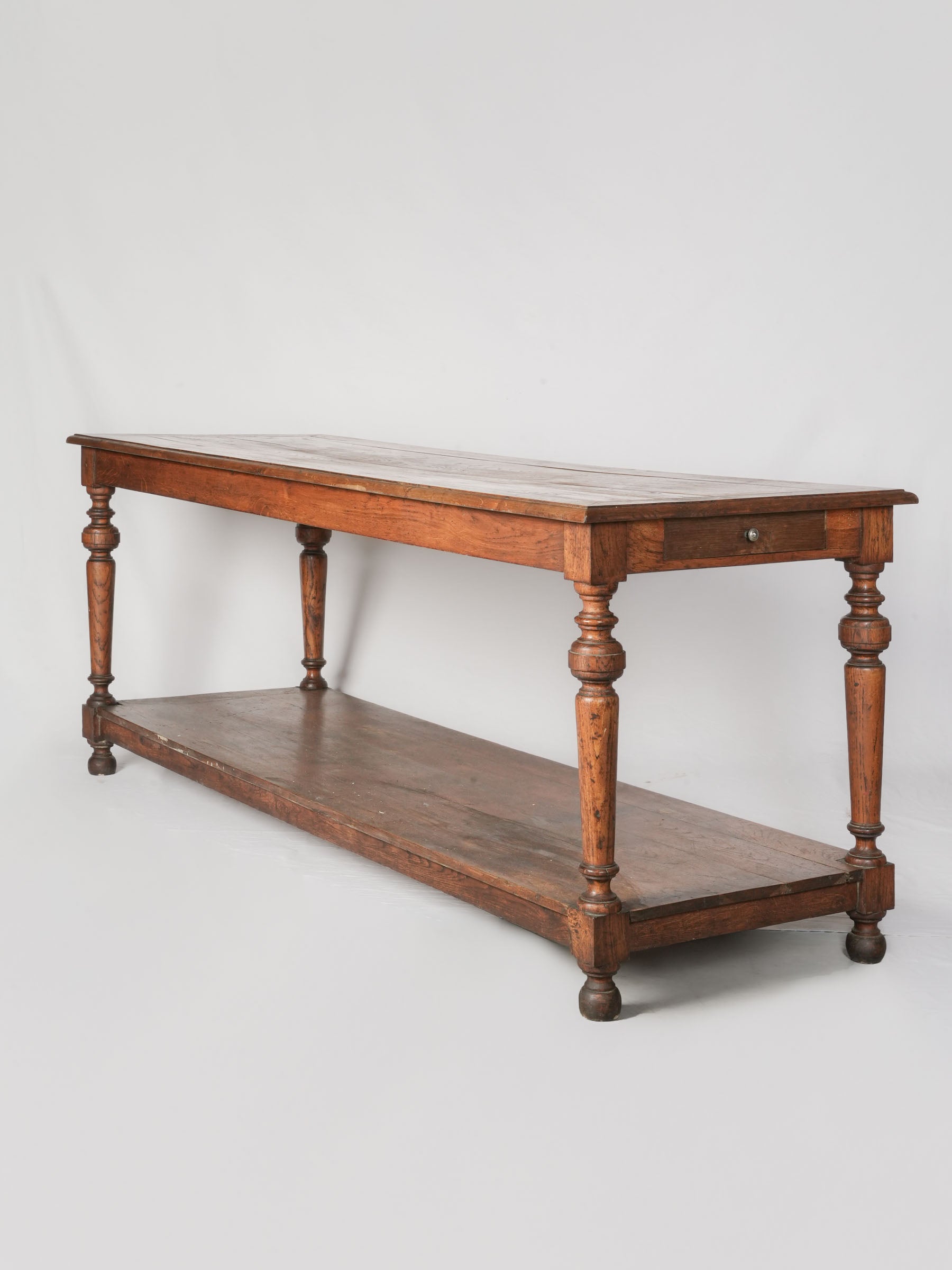 Elegant antique oak draper's table  