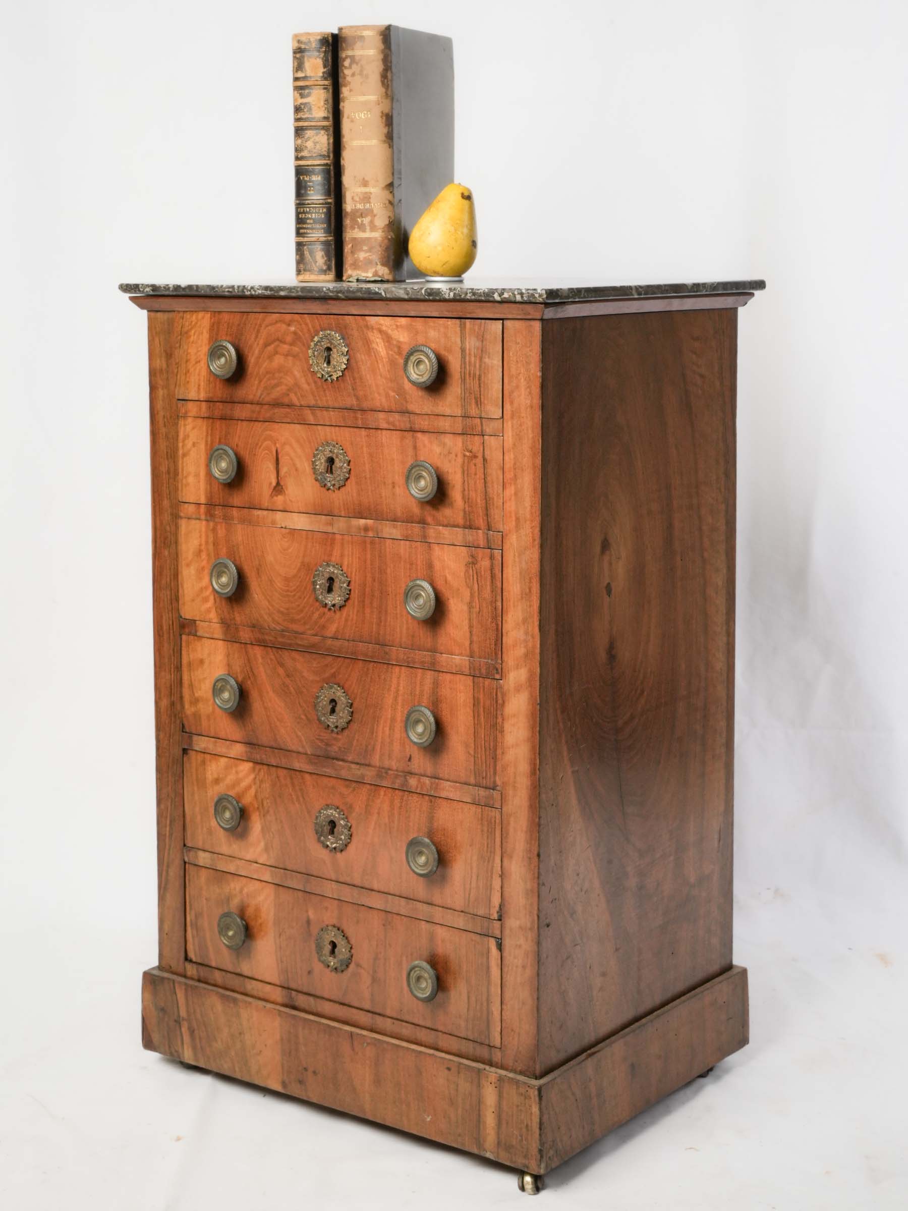 Petite French Pedestal Cabinet w/ Concealed Writing Surface, Early 19th Century - 31" x 20" x 15¼"