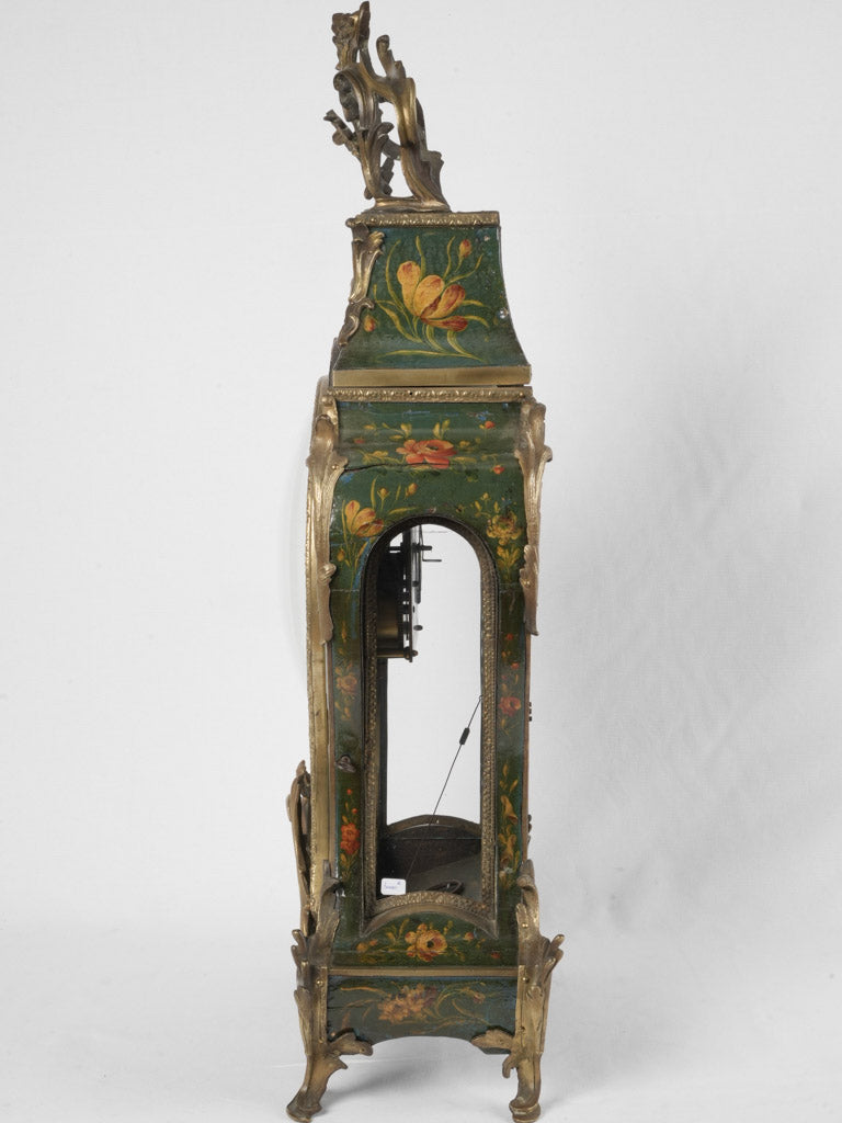 Italian painted floral design clock