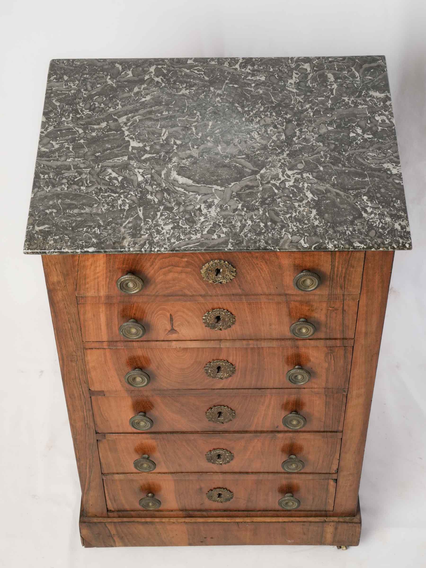 Petite French Pedestal Cabinet w/ Concealed Writing Surface, Early 19th Century - 31" x 20" x 15¼"
