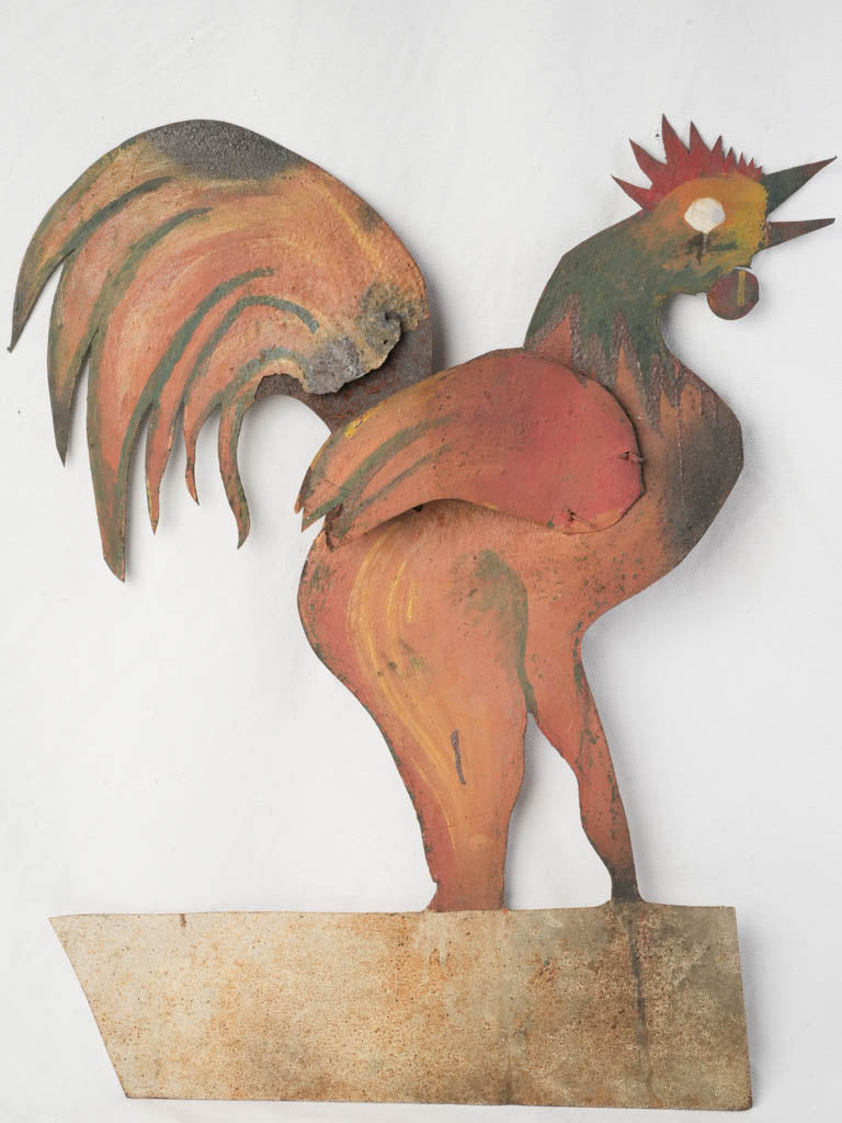 Antique hand-cut sheet iron sign