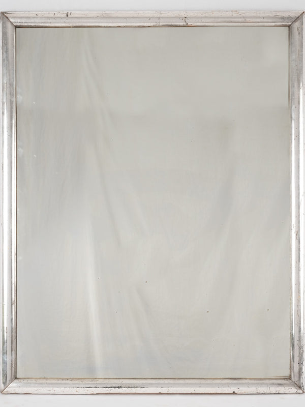 Antique silver-leaf French bistro mirror