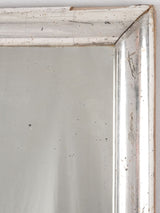 Large French 19th century silver leaf bistro mirror 39" x  31"