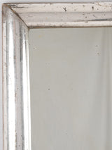 Large French 19th century silver leaf bistro mirror 39" x  31"
