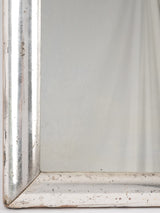 Large French 19th century silver leaf bistro mirror 39" x  31"